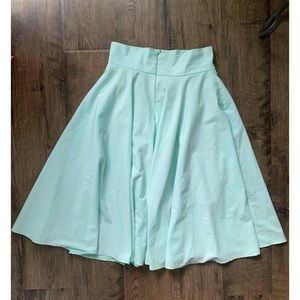 Shein a line form fitting modest midi skirt light mint size S
